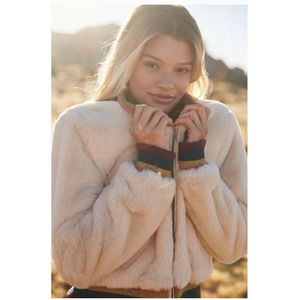 Spiritual Gangster Furry Cropped Bomber Jacket